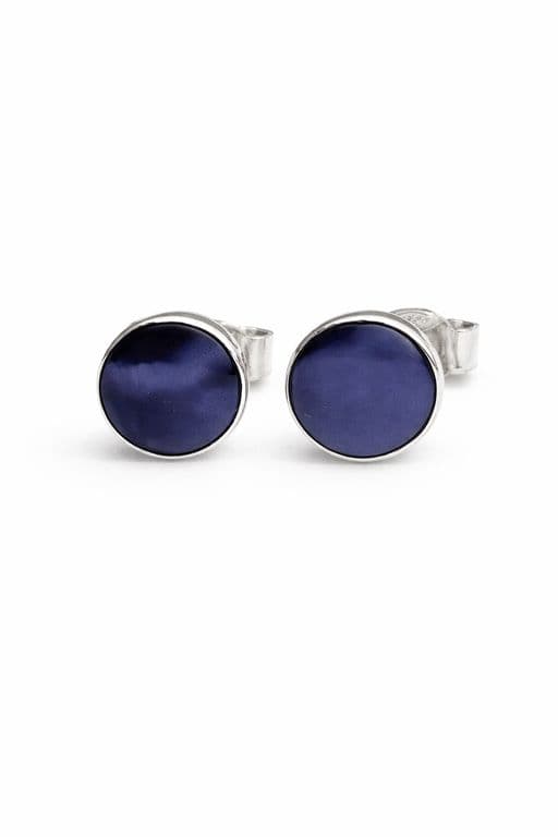 Aros Amatista Circular Plata 950 Tornillo Mariposa Mujer Elegantes Piedra Violeta