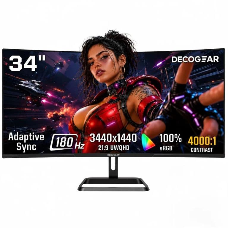 Monitor Gamer Ultrawide 34 UWQHD 2K 180Hz 1ms 219 1500R Parlantes