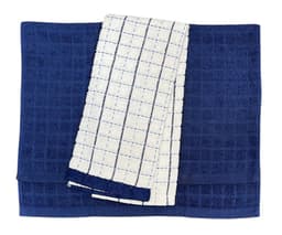 SET DE 2 PANOS DE COCINA TEJIDO AZUL