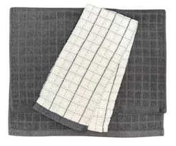 SET DE 2 PANOS DE COCINA TEJIDO GRIS