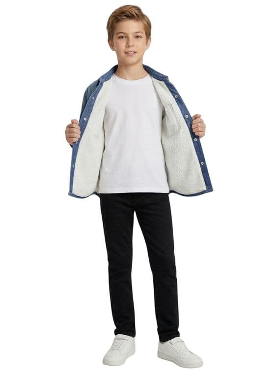 Sobrecamisa Mezclilla Nino Denim Degradado Look Urbano Azul 6