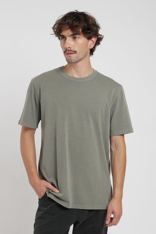 Polera hombre manga corta Plain Verde XS