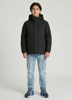 Chaqueta Impermeable Softshell Nino Parka Invierno Termica Negro 6
