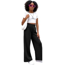 Pantalon Ancho Nina 6-16 Negro Moda Invierno Alta Calidad Confortable Negro 8