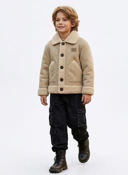 Chaqueta Nino Chiporro Invierno Termica Abrigada Polar Gruesa Beige 8