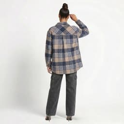 Camisa Lenadora Oversize Mujer Rebecca Beige M