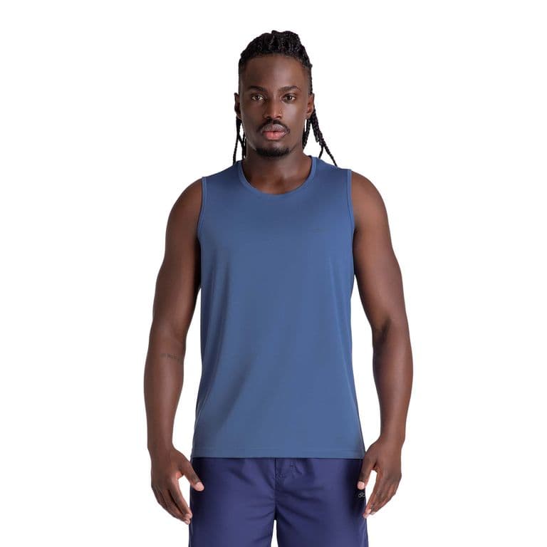 POLERA ESSENTIAL SIN MANGAS AZULADA HOMBRE Azul M