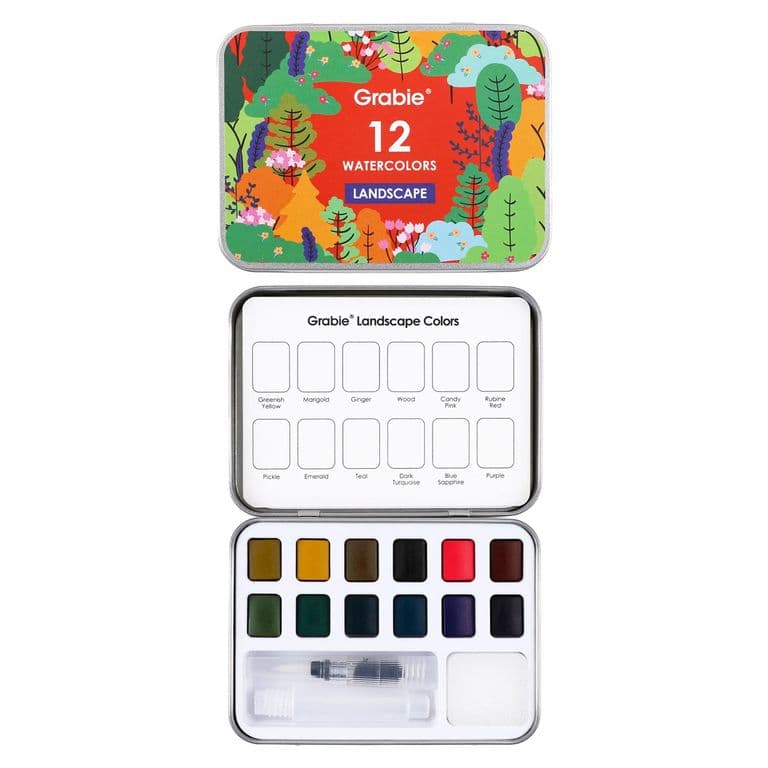 Set Acuarela Bolsillo + Pincel 12 colores de Paisajes