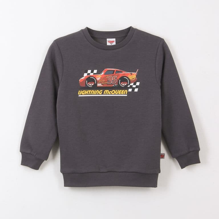 Poleron Cerrado Nino Rayo McQueen Cars Gris Gris 2