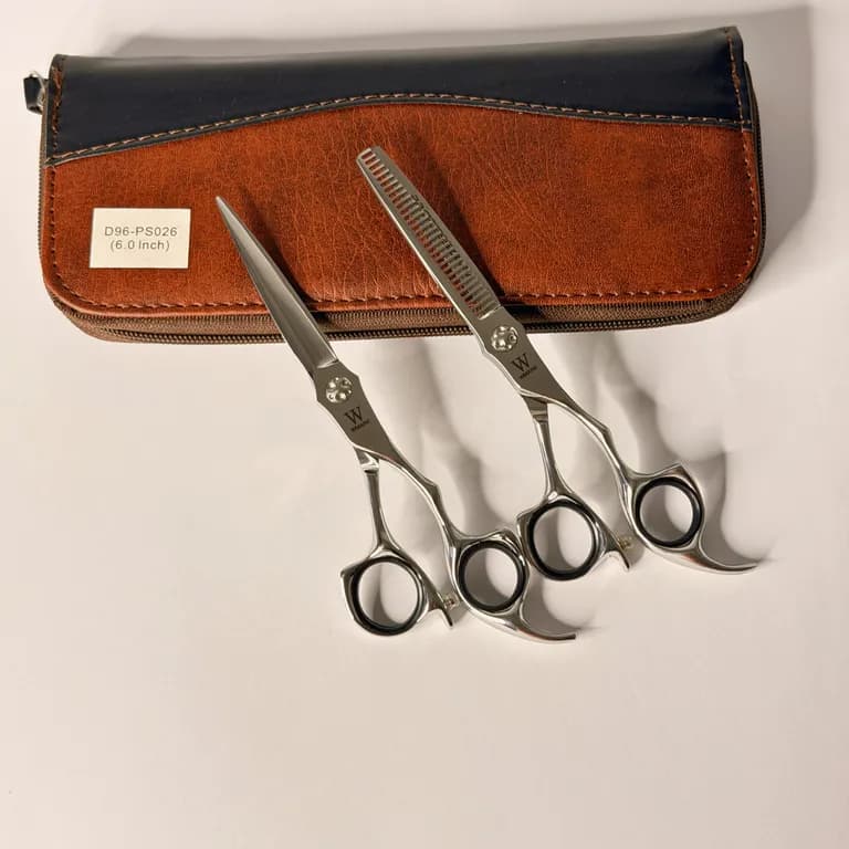 Set Tijeras Profesionales D96-PS026 Filo Navaja y Esculpidora 6 Silver