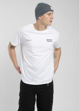 Polera Diseno Algodon Print Hombre Blanco 2XL