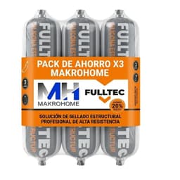 Pack 3 Sellador Poliuretano Estructural 600ml Negro