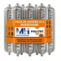 Pack 12 Sellador Poliuretano Estructural 600ml Negro