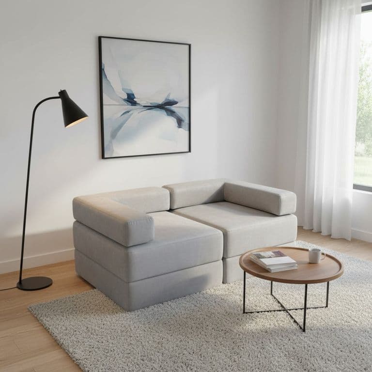 SOFA CAMA ARKOS EN FELPA Gris claro