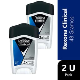 Pack 2 Men Clinical Desodorante Crema Clean 48 g