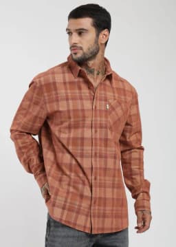 Camisa Manga Larga Cotele Hombre Cafe XS