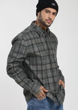 Camisa Manga Larga Cotele Hombre Gris 2XL