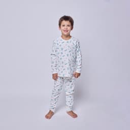 Pijama largo tortugas acuarela nino Blanco 3