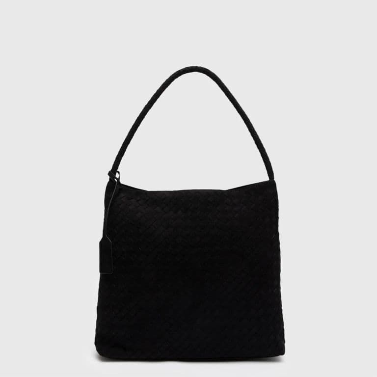Cartera Tote Suede Braids Black Negro TALLA UNICA