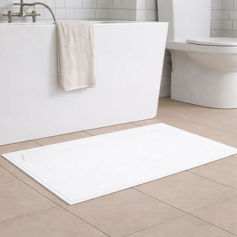 Toalla de piso Home 100% algodon logo blanco 46x76cm