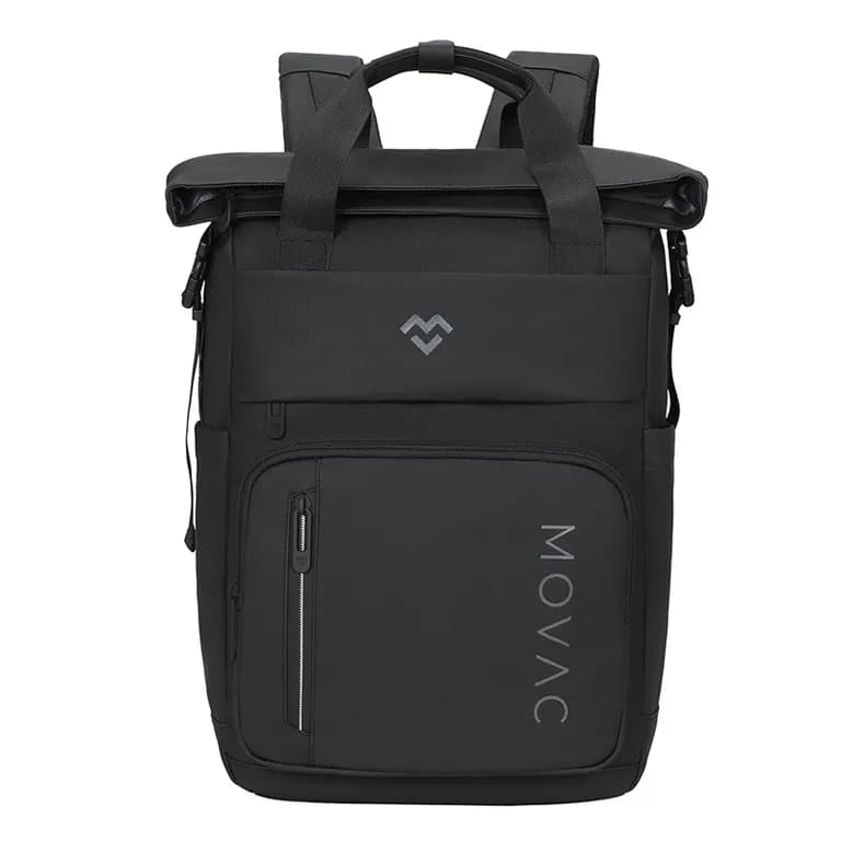 Mochila MOVAC Explorer Tipo Sobre expandible 20L a 30L Notebook 16 Antirrobo Viaje Impermeable Negro TALLA UNICA