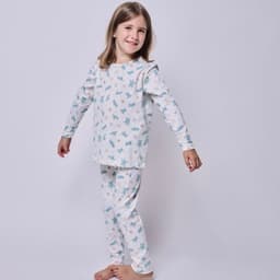 Pijama largo tortugas acuarela nina Blanco 14