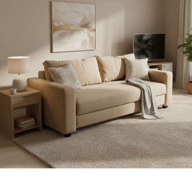 SOFA CAMA MULTIFUNCIONAL EN FELPA Beige