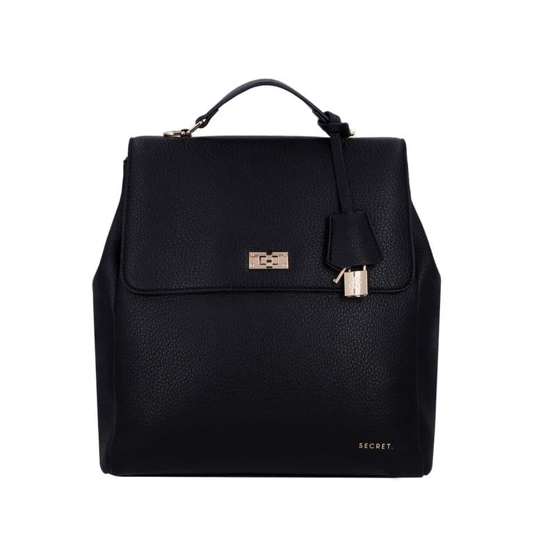 Mochila Mujer Minsk Grande Cuero de PU Negra ST6 Negro L