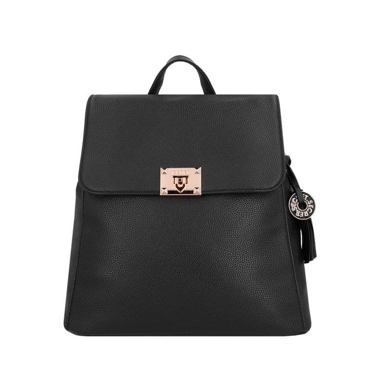 Mochila Mujer Cork Mediana PVC Negra ST6 Negro M