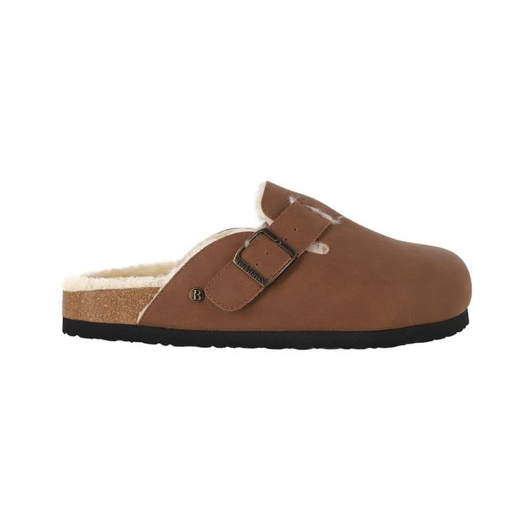 Zuecos Mujer Classic Buckle Fur Caramel Cafe 35