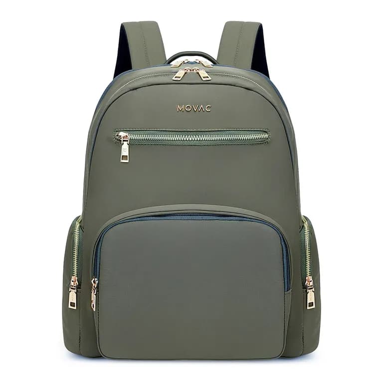 Mochila Mujer MOVAC Amaia Elegante Premium Impermeable Notebook 14" Trabajo Viaje Urbana Verde Claro TALLA UNICA