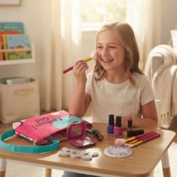 Set de Belleza Infantil con Brochas y Bolso de Maquillaje