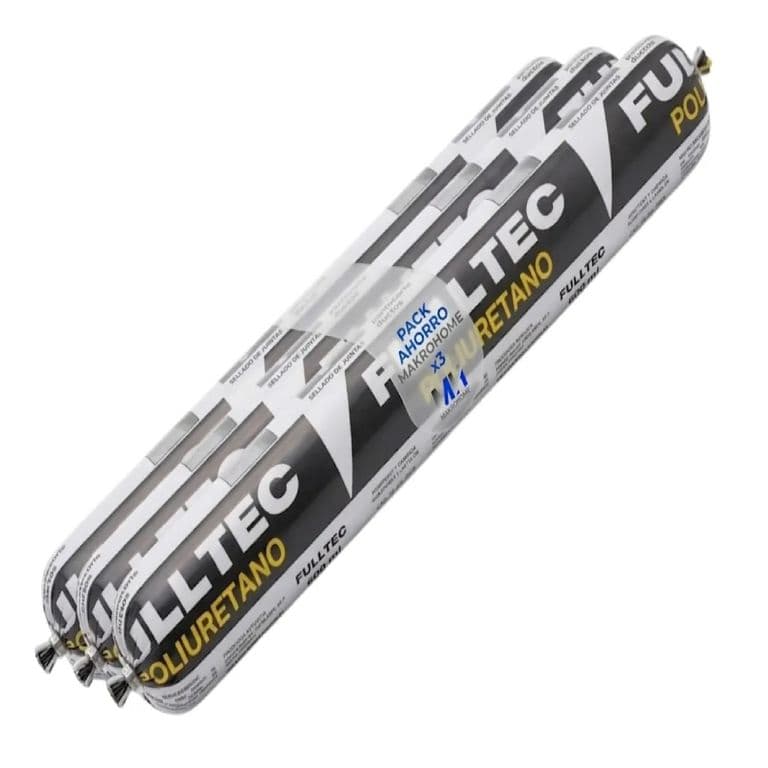 Pack 3 Sellador Poliuretano Gris 600ml Pu40 Sello
