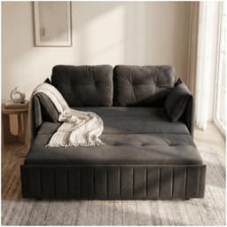 Sofa Cama 170cm tela tecnica Base De Fierro con Almacenamiento NEGRO