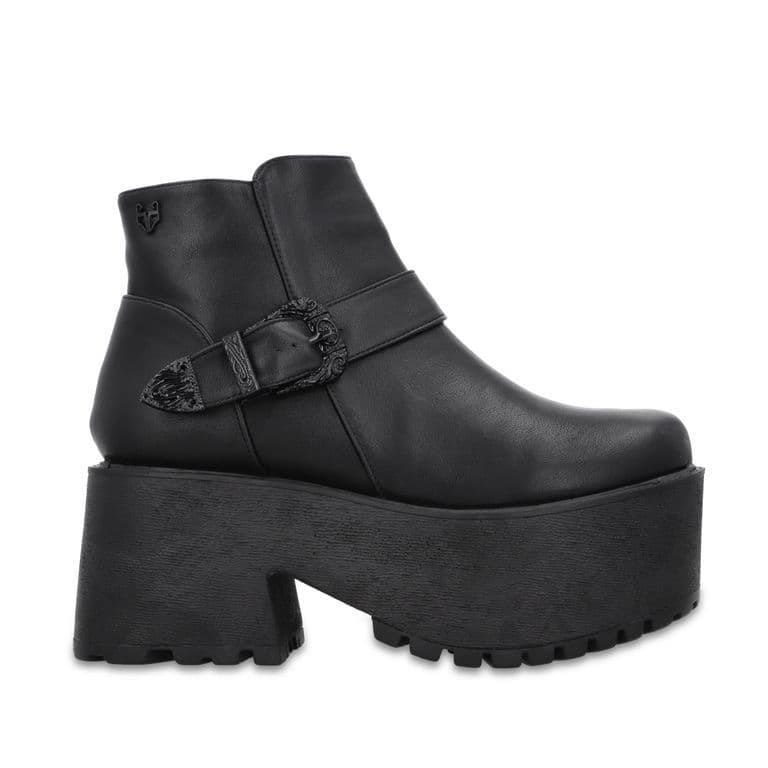 Botin Plataforma Negro Mujer 1517B01 Negro 35