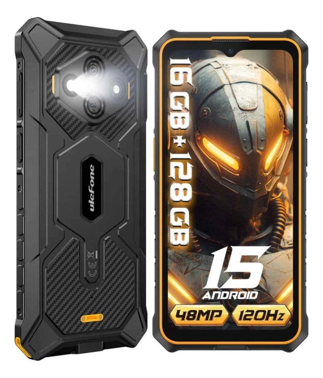 RugKing 3 Pro Rugerizado 120Hz Android 15 128GB IA Ultra Resistente Golpes Agua Polvo Potente y Fluido ... 128 GB