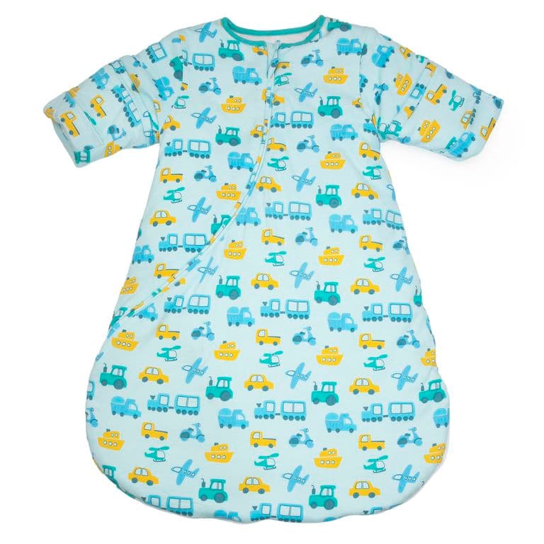Saco de dormir bebe TOG 3.5 gota mangas removibles autos Celeste 0-6 MESES
