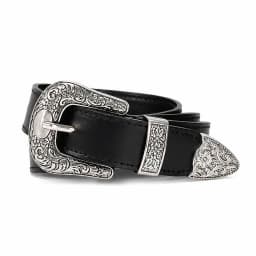 Cinturon Cuero Genuino Iris negro Negro Mate XS