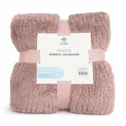 MANTA JACQUARD SHERPA PALO ROSA Rosado