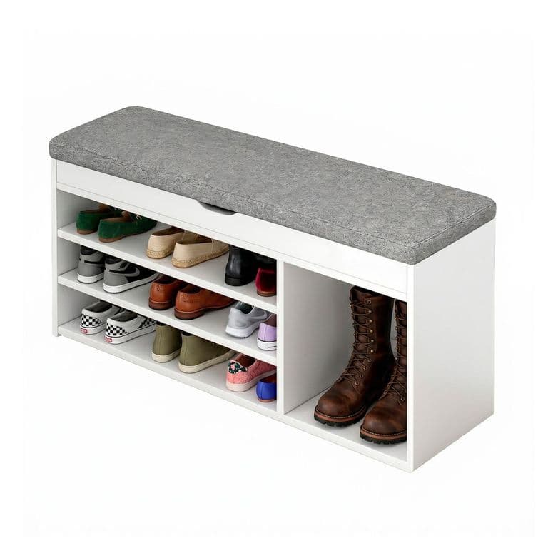 Zapatero Mueble Organizador con Asiento Banca y Cajon 90cm