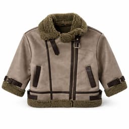 Chaqueta Aviador Nina Gamuza Forro Chiporro Gris 2