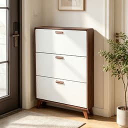 Zapatero Organizador Con 3 Puertas 80x17x119 Cm Marron