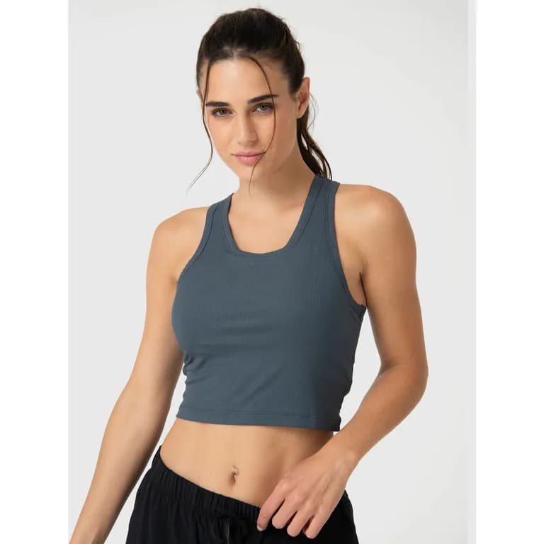 Polera Mujer Modal Rib Aloe Gris Gris Oscuro XL