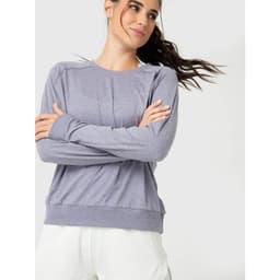Poleron Mujer Crew Neck Morado Gris Claro S