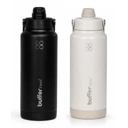 Termo Botella Agua Termica Acero Inox 1L 2 en 1 Set de 2 - Blanco