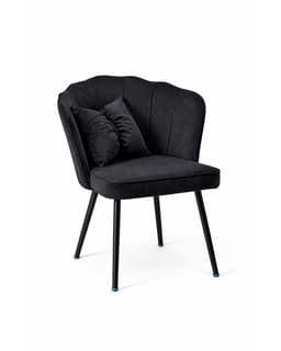 Sitial Fancy Terciopelo Base Negra con Cojin Negro