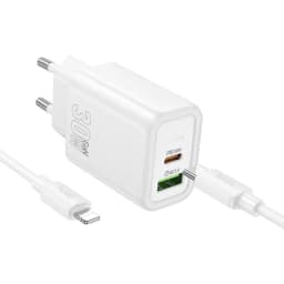 Cargador Certificado PD 30W GaN + Cable Lightning Iphone N63