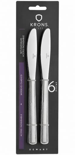 SET 6 CUCHILLOS BLISTER PERLADOS ACERO INOXIDABLE