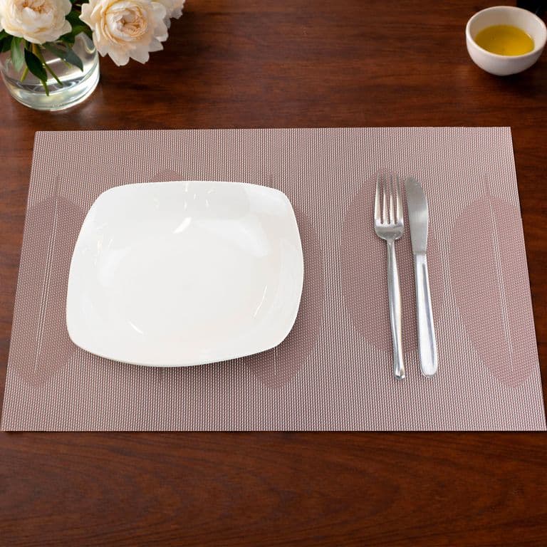 Individual de mesa Home 45x30cm reversible hojas rosa