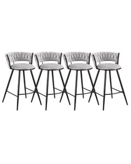 Pack 4 Sillas de Bar Fijas 66 cm Gales Black Gris cemento